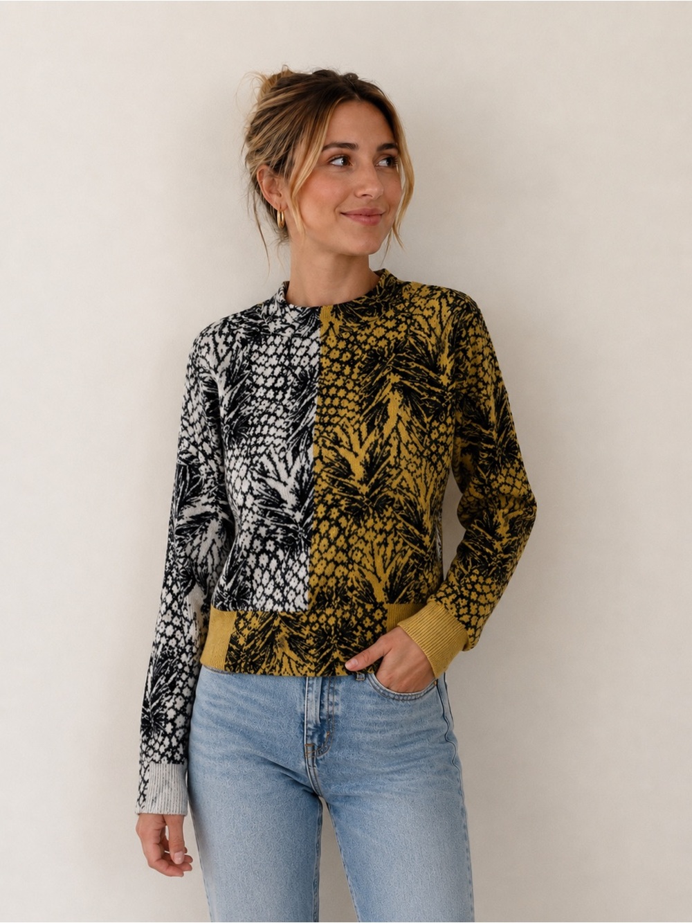 Twenty Montreal Womens Pineapple Hyper Reality Knit Sweater